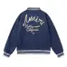 Amiri Navy Blue Varsity Jacket With Embroidered Logo And Striped Details #A54437