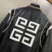 Givenchy Black Leather Bomber Jacket with Iconic White Logo Detailing #A54606