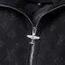 Louis Vuitton Men's Monogram Embroidered Zip-Up Jacket Black #A54579