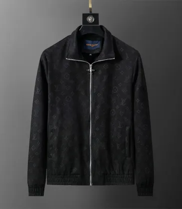 Louis Vuitton Men's Monogram Embroidered Zip-Up Jacket Black #A54579