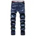 2021 new men's jeans blue stretch European and American personality zipper decoration jeans trendy men #99905873