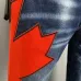2025 DSQ2 Men's Denim Jeans Bold Red Maple Leaf Print with Faded Wash for Trendy Gentlemen #A54911