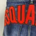 2025 DSQ2 Men's Denim Jeans Bold Red Maple Leaf Print with Faded Wash for Trendy Gentlemen #A54911
