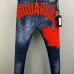 2025 DSQ2 Men's Denim Jeans Bold Red Maple Leaf Print with Faded Wash for Trendy Gentlemen #A54911