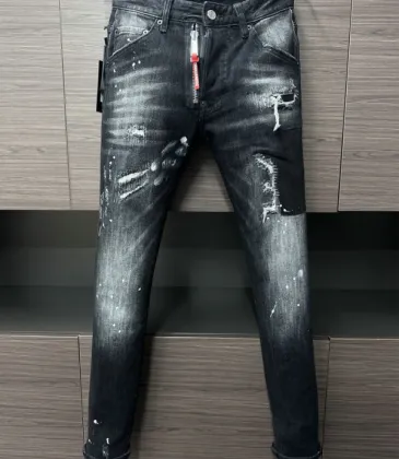 DSQ2 Men's Denim Jeans Edgy Distressed Design with Paint Splatter and Zipper Detail for Fashion Rebels #A54907