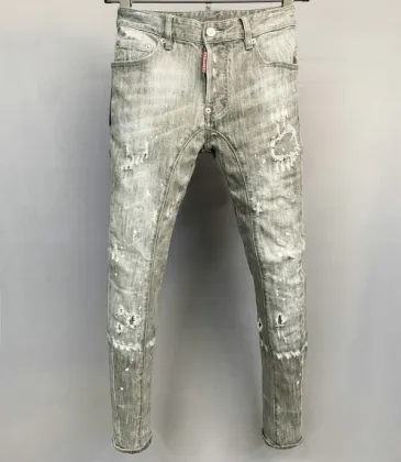 DSQ2 Men's Denim Jeans Edgy Distressed Design with Paint Splatter and Zipper Detail for Fashion Rebels #A54908