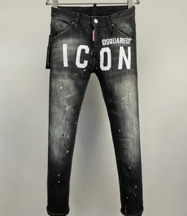 DSQ2 Men's Denim Jeans Edgy Distressed Design with Paint Splatter and Zipper Detail for Fashion Rebels #A54909