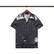 Amiri Black Patterned Cuban Collar Short Sleeve Shirt With Artistic Details #A54242
