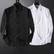Louis Vuitton Men's Stylish Long Sleeve Shirts - Monogram &amp; White Classics - Special Deal #A53903