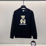 Black/White Sweatshirt With Cute Teddy Bear And Burberry - Inspired Scarf Design #A54392