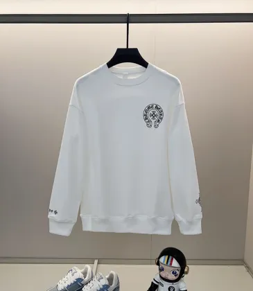 Stylish White/Black Chrome Hearts Sweatshirt With Classic Cross And Text Prints #A54390