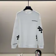 White/Black Chrome Hearts Sweatshirt With Distinctive Cross And Text Embellishments #A54391