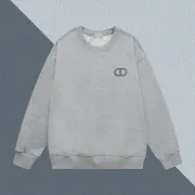 Dior Grey Crew Neck Sweatshirt With Iconic CD Logo For Timeless Luxury Style Grey/Black #A54275