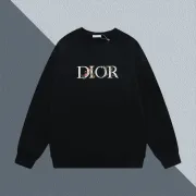 Dior White/Black Sweatshirt With Floral - Embroidered Logo For Elegant Casual Fashion #A54276
