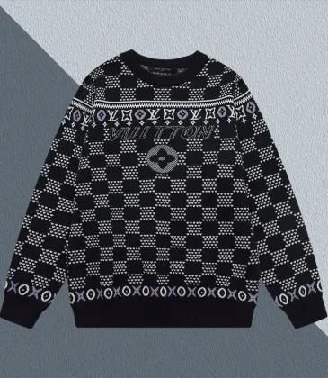  Black Knit Sweater With Signature Monogram Patterns And Colorful Trims #A54273