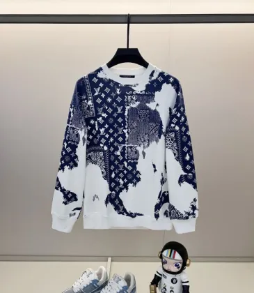  Inspired Monogram Pattern Patchwork Design White And Navy Sweatshirt #A54417