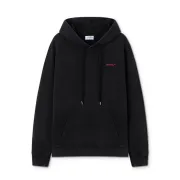 Off - White Black Washed Hoodie With Subtle Red Brand Logo #A54250