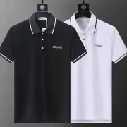 Celine T-Shirts Polo for MEN Black/White Solid Color #A46590