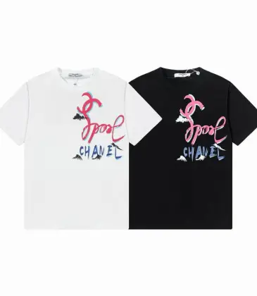 Chanel T-Shirts Color logo Black/White #A46972