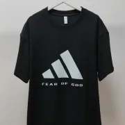 Adidas x Fear Of God T Shirt Iconic Logo Trendy Streetwear Fashion Piece Black/Pink/Khaki/Brown #A54364