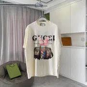 Gucci White T Shirt with Bold Handbag Graphic and Statement Typography Streetwear Inspired Design #A54262