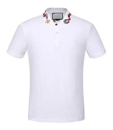 Gucci Solid Cotton polo with embroideries bee Kingsnake UFO men polo shirts #9100585