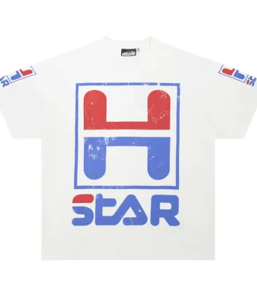 HELLSTAR White T - Shirt With Retro H - Star Graphic And Distressed Print Design #A54397