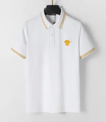 Pure Cotton Versace Polo Men t-shirts White/Black #A33915