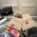 Canada Goose Beige Knitted Hat Scarf Set For Chic Winter Warmth #999915303