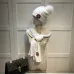 Canada Goose White Cable Knit Hat And Scarf Set With Pompom For Winter Elegance #999915305
