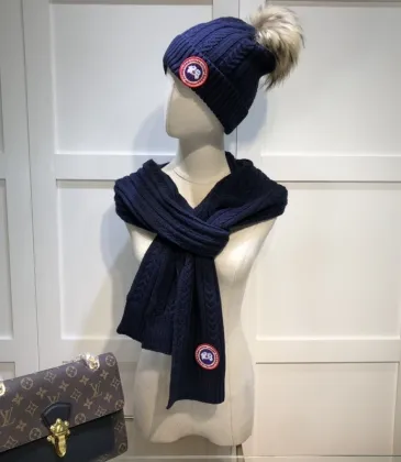 Canada Goose Cable Knit Hat And Scarf Set With Pompom For Winter Warmth And Style #999915306