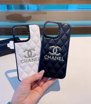 Chic Chanel - Inspired Quilted Phone Cases With Brand Logo For Luxury Mobile Protection #A33061