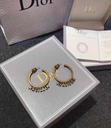 Chic Gold Tone Dior Inspired Hoop Earrings With Brand Signature Lettering For Fashion Lovers #999916168