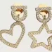 Ferragamo Inspired Asymmetric Crystal Heart Star Drop Earrings For Glamorous Statement Looks #999916158