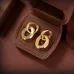Givenchy Inspired Gold Tone Interlocking Circle Drop Earrings For Sophisticated Minimalist Style #999916160