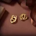 Givenchy Inspired Gold Tone Interlocking Circle Drop Earrings For Sophisticated Minimalist Style #999916160