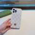 Elegant White Gucci Phone Case With Iconic GG Pattern And Metal Logo For Sophisticated Tech Style #A24451