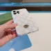 Elegant White Gucci Phone Case With Iconic GG Pattern And Metal Logo For Sophisticated Tech Style #A24451