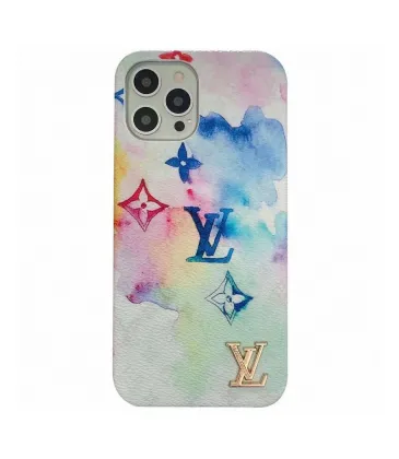 Colorful Watercolor Louis Vuitton Phone Case With Metal Logo For Artistic Fashion - Forward Tech #A24453