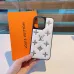 Chic LV - Inspired White Leather Phone Case With Metal Emblems For Fashionable Protection #A33067