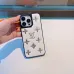 Chic LV - Inspired White Leather Phone Case With Metal Emblems For Fashionable Protection #A33067