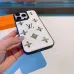 Chic LV - Inspired White Leather Phone Case With Metal Emblems For Fashionable Protection #A33067