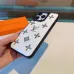 Chic LV - Inspired White Leather Phone Case With Metal Emblems For Fashionable Protection #A33067