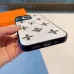Chic LV - Inspired White Leather Phone Case With Metal Emblems For Fashionable Protection #A33067