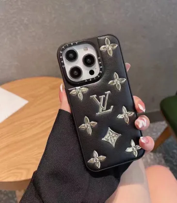 Luxury LV Emblem Decorated Leather Phone Case For Stylish Phone Protection #A33068