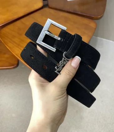 YSL Black Suede Belt With Silver Buckle And Logo Charm For Edgy Fashion Looks 3.0CM #99905602