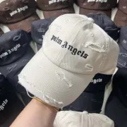 Palm Angels Distressed Beige Cap With Brand Logo For Effortless Street - Fashion Flair #999935688