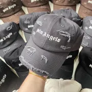 Palm Angels Distressed Caps With Brand Logo For Edgy Streetwear And Fashion - Forward Looks #999935690