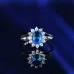 Popular fashion simple white gold heart-shaped pink opal ring #999914512