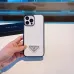 Elegant White Prada Phone Case With Signature Logo For Sophisticated Tech Accessorizing #A24460